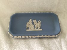 Wedgwood Blue Jasperware Rectangular Trinket Dish