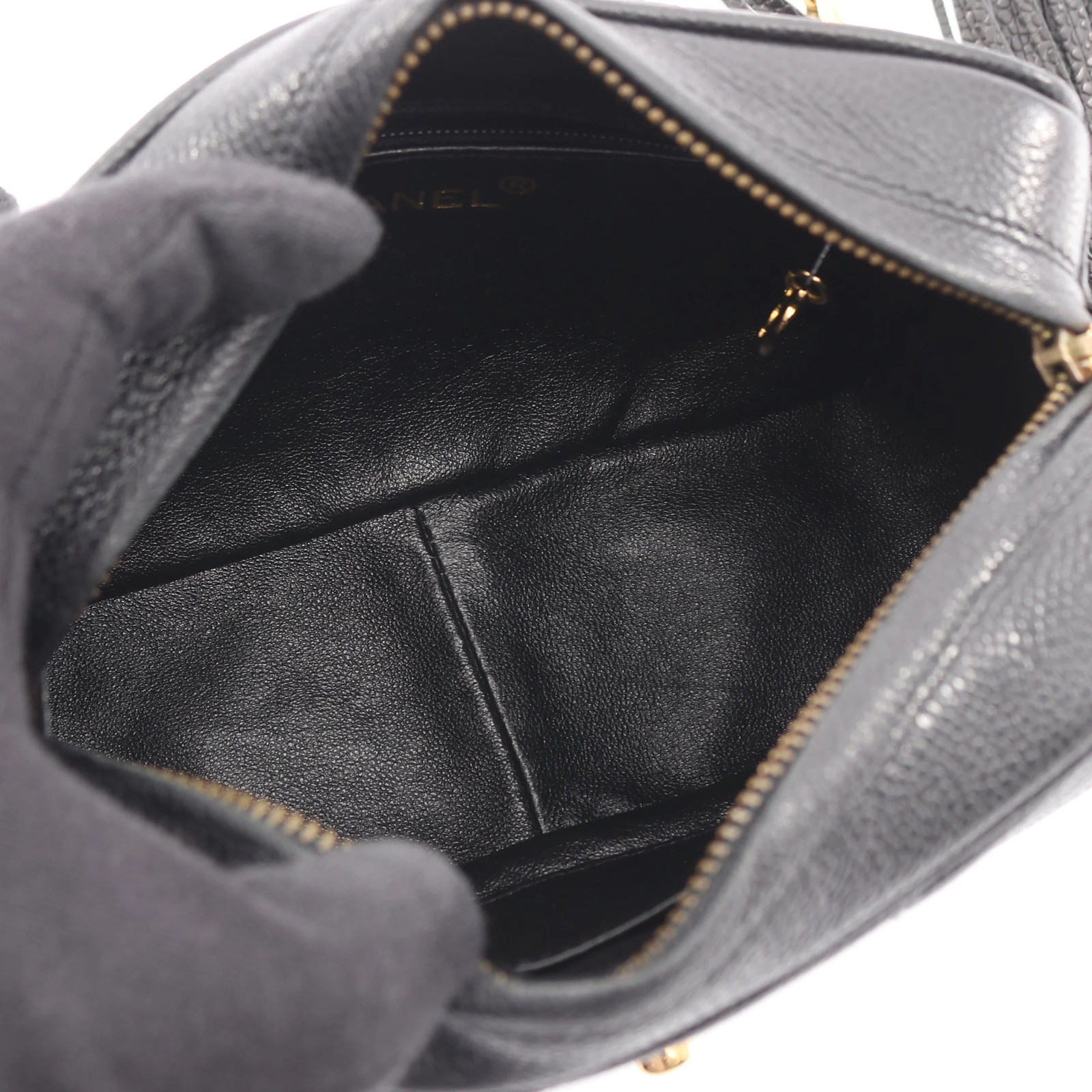 Chanel V Stitch Chevron Shoulder Bag Black Leather Gold Hardware #RCB3174 — image 3