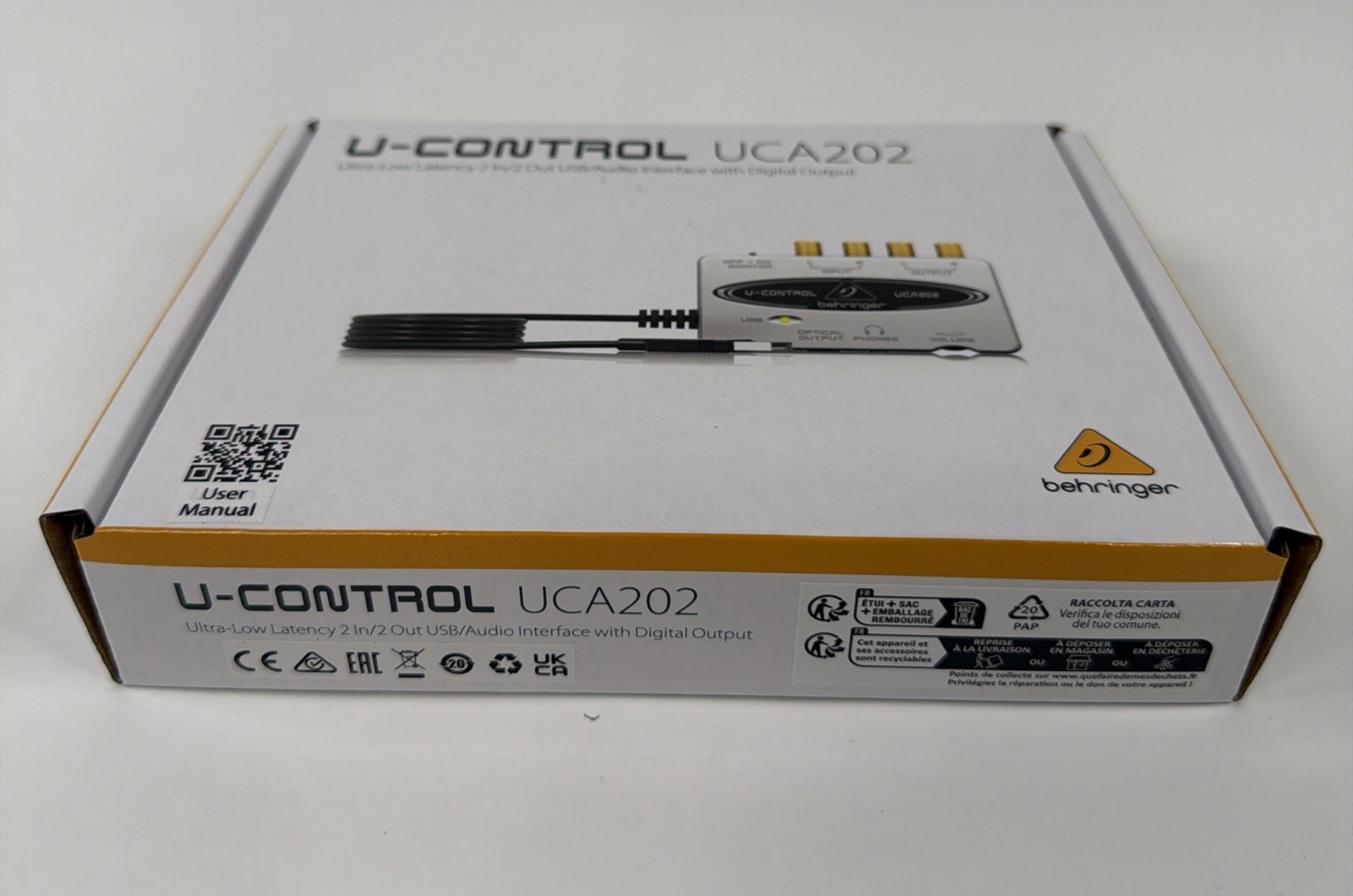 Behringer UCA202 Ultra-Low Latency 2-In/2 Out USB/Audio Interface W/Digital Outp