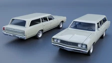 ABS-LIKE RESIN 3D PRINTED 1/25 1968 DODGE CORONET WAGON FULL KIT