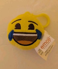 Emoji The Iconic Brand Plush Cry/Laugh Face Keychain Backpack Clip