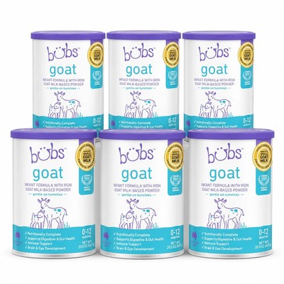 Bubs Goat Milk Infant Formula A2 Iron 0-12 Months Powder 20oz 6 Pack EXP 10/2027