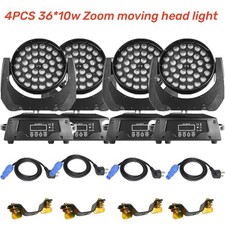 4PCS 360W RGBW LED Zoom Wash Moving Head Lighting 36X10W Beam Stage Light Disco