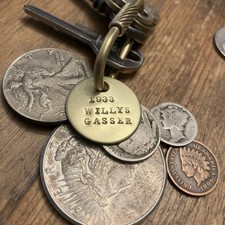 1933  Willys Gasser Hot Rod Solid Brass Key Fob ‘33