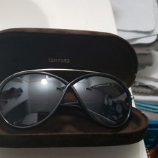 Tom Ford Tamara TF454 01C Wrap Sunglasses Black Frame Gray Tinted Lenses