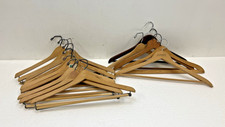 Vintage Wood Hanger Lot Trouser Bar closet pants clamp clothing organizer 30855