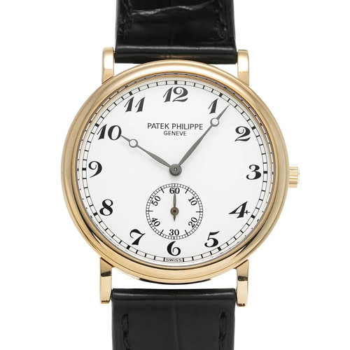 Patek Philippe Calatrava 5022J 33mm Yellow Gold White Wristwatch #WW871