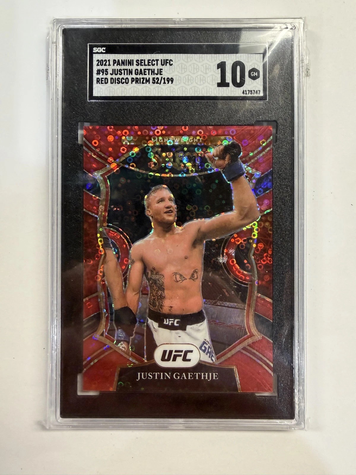 2021 Panini Select UFC - Concourse Justin Gaethje #95 Red Disco Prizm /199