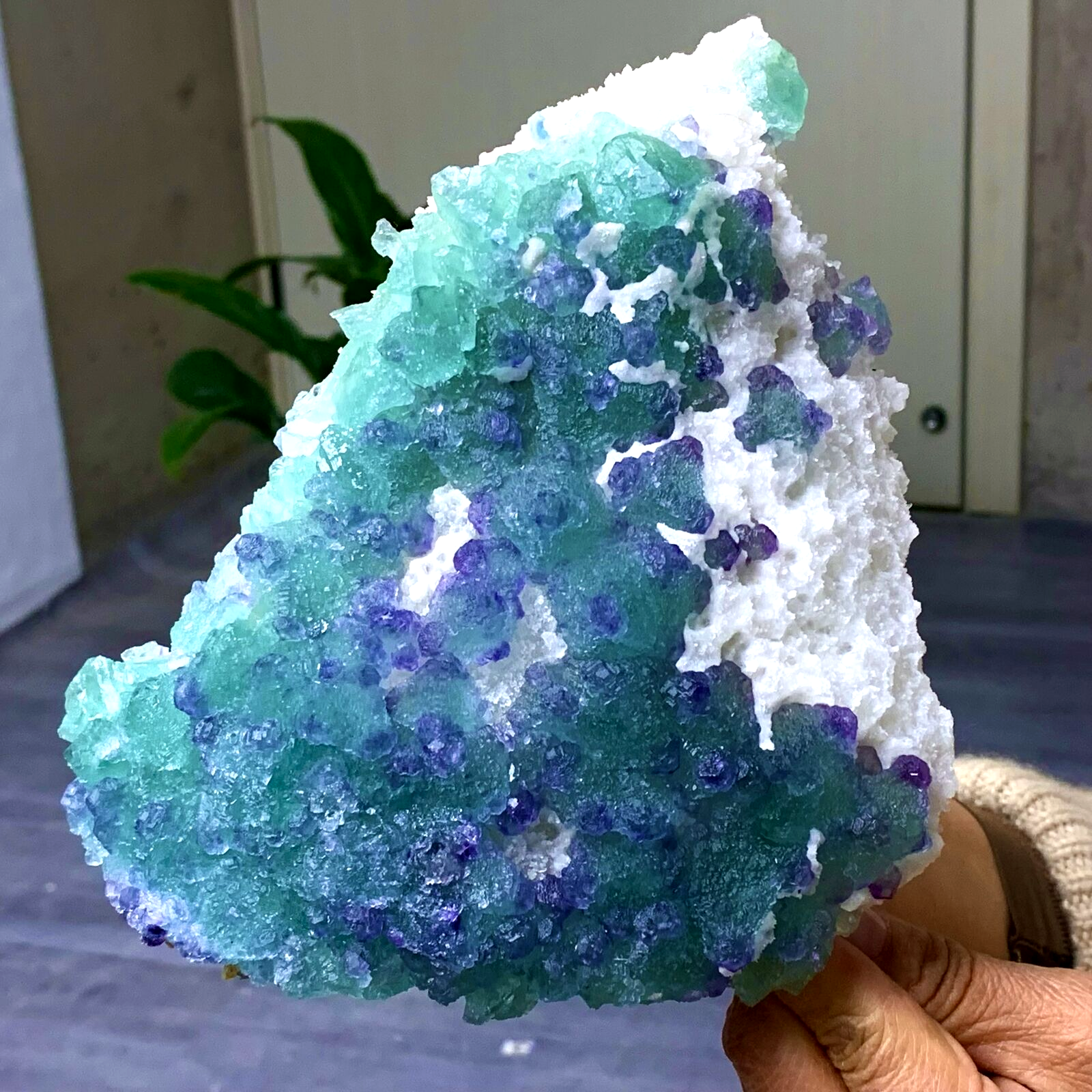 5.28LB Transparent Purple Cubic Fluorite Crystal Specimen from China