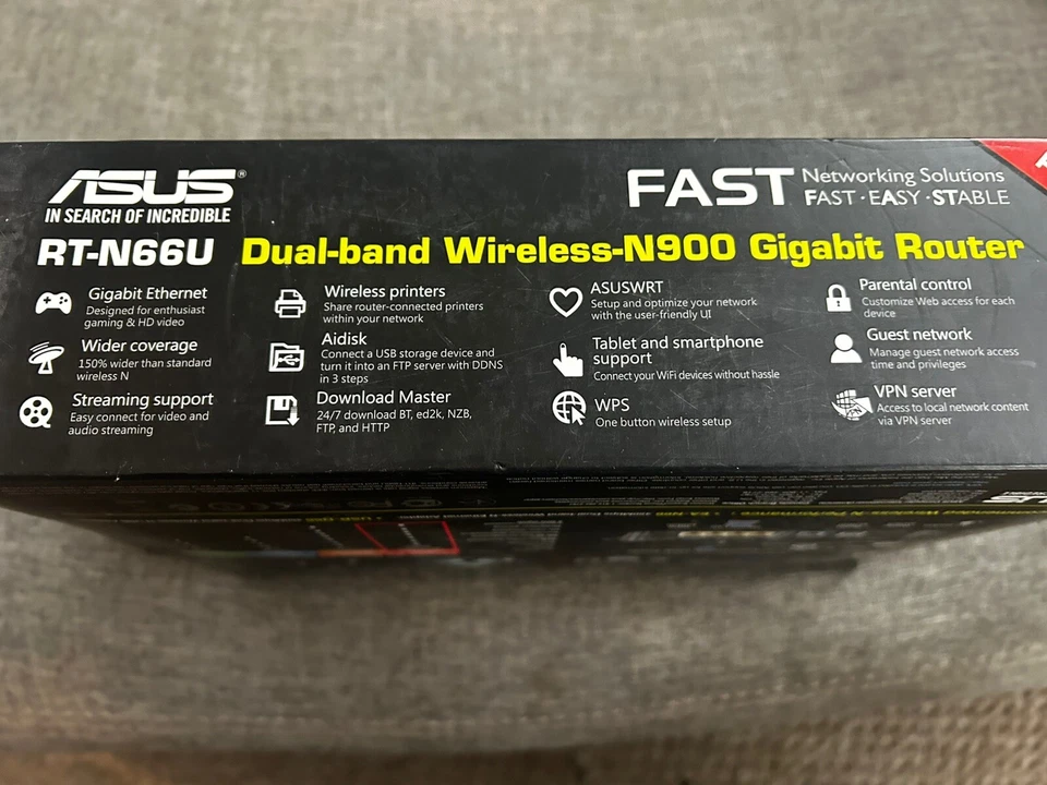 ASUS Dual Band Router RT-N66U 450 Mbps 4-Port Gigabit Wireless-N900 New - Image 3 of 4