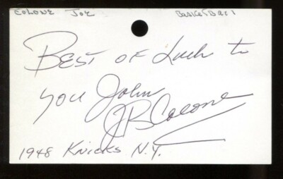 Joe Colone Signed Index Card 3x5 Autographed 1948 Knicks 56329 | eBay