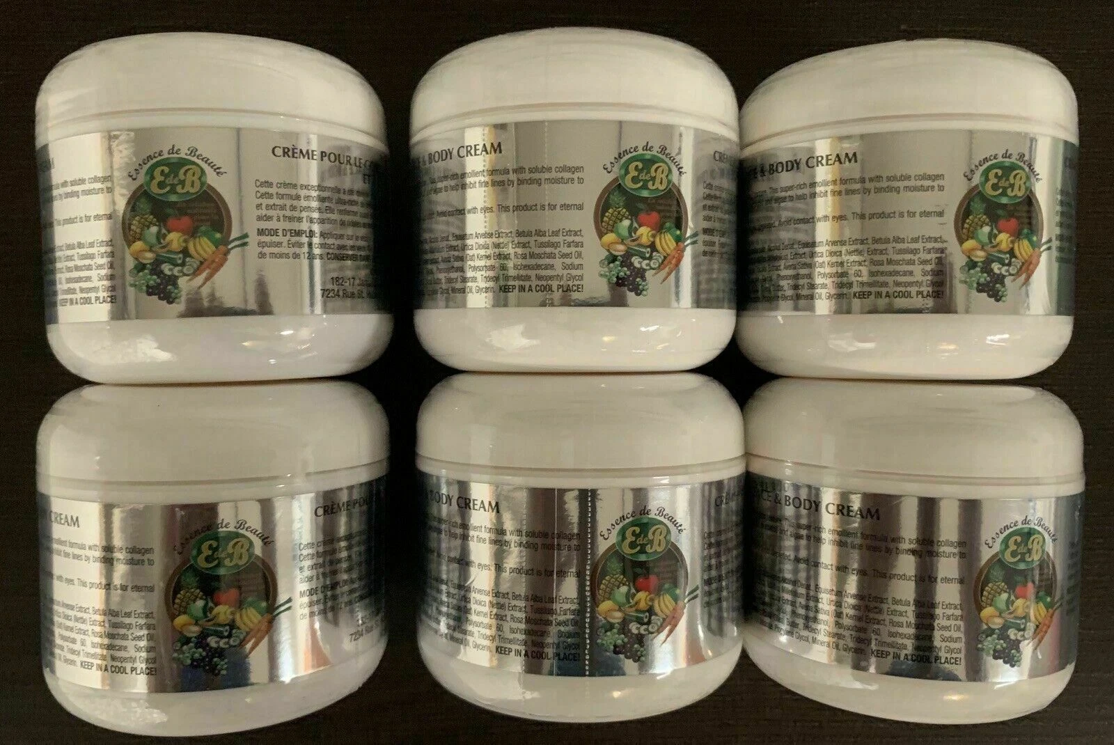 {PACK OF 6} Essence de Beaute Collagen & Vitamin E Face and Body Cream, 4oz Each