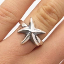 925 Sterling Silver Vintage Starfish Ring Size 7