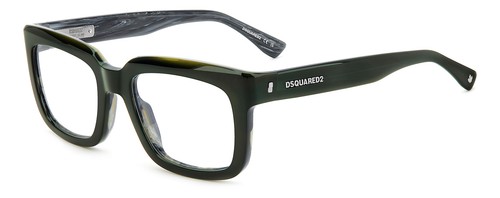 Lunettes De Vue Dsquared2 D2 0111 JDJ - Monture Verte Corne 52/20/145 Pour Homme, Neuves