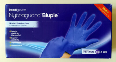 Nytraguard Bluple Nitril Pulverfreie Untersuchung medizinische Handschuhe Größe XS x 200