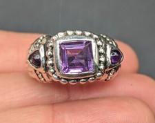 Sterling Silver 925 Purple Amethyst Gemstone Ring Size 7.5 Or 8