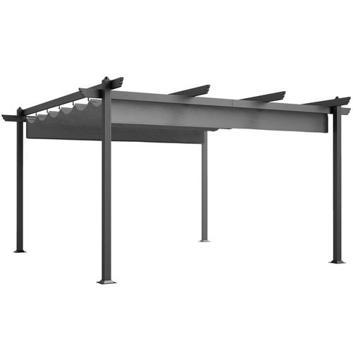 13'x13' Aluminum Retractable Pergola Outdoor Canopy for Garden Patio Backyard De