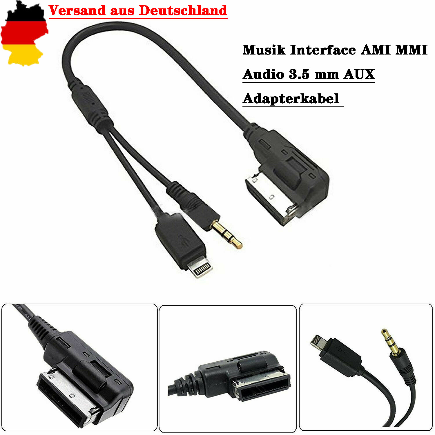 AMI MDI MMI Audio Musik Kabel Klinke Stecker Adapter AUX 3 5mm F r Audi ami-mdi-mmi-audio-musik-kabel-klinke-stecker-adapter-aux-3-5mm-f-r-audi