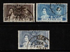 Aden 1937 King George VI Coronation SG13-15 Used