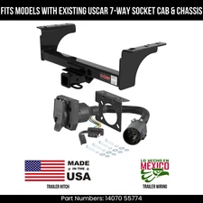 For 11-12 Ram 5500 Trailer Hitch w/ 7 Pin Wiring Fit w/ USCAR Plug C&Cs Curt 10K