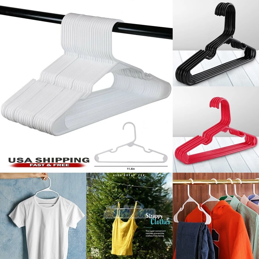 12 White Plastic Children's Shipping Hanger - Plastic Hangers