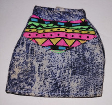 Barbie 778 Jeans Weekend Fashions Outfit Acid Wash Denim Skirt