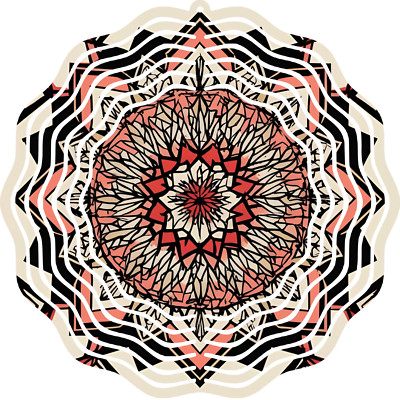 Mandala Wind Spinner 10'' Metal Outdoor Garden Decor Colorful Hanging Ornament 3D