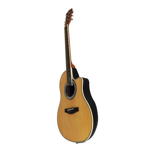 Caraya SP721CEQN Round-Back Electric-Acoustic Guitar w/ built in tuner + Gig Bag - Picture 5 of 11