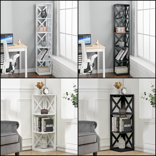 X Frame Bookcase 3 5 Tier Cube Shelf Display Wood Furniture Storage Unit Cabinet - Picture 2 of 20