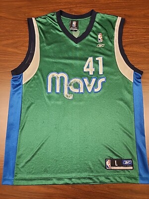 04M892◯ Reebok NBA DALLAS タンクトップ ゲームシャツ Reebok Dallas Mavericks Dirk Nowitzki Jersey Gray Silver #41