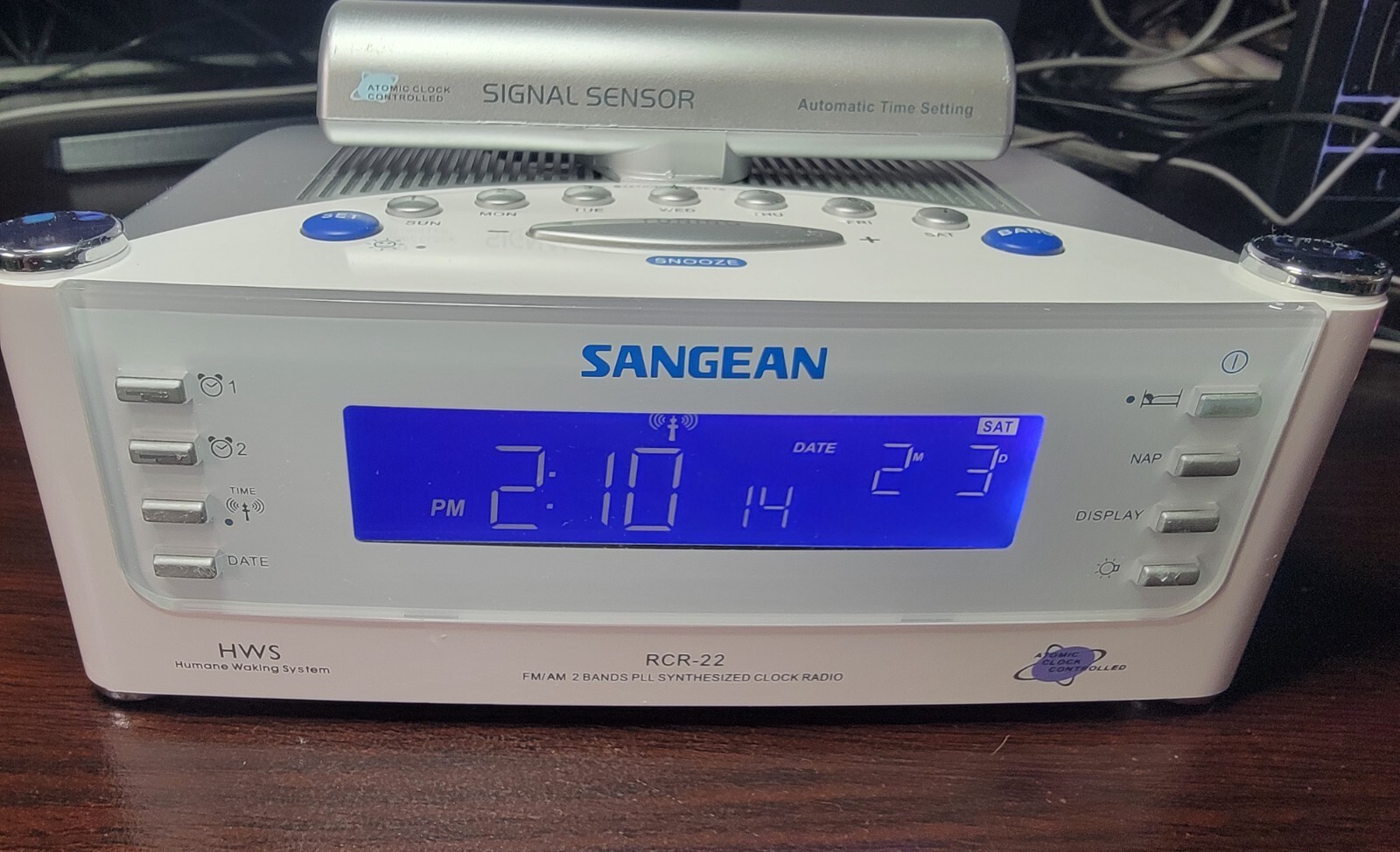 Sangean RCR-22 Atomic Clock FM-RDS AM Aux-in Digital Tuning Clock Radio