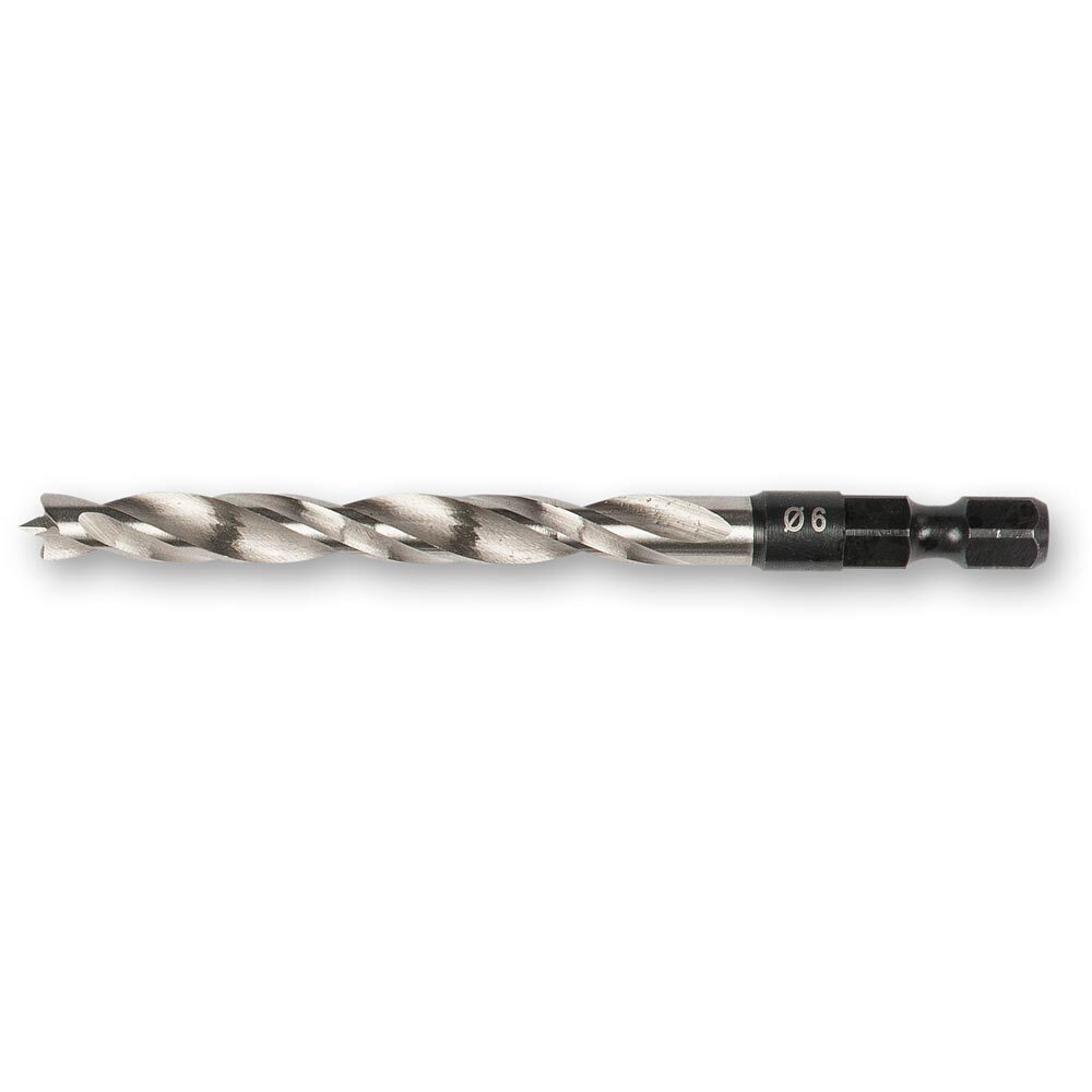 FISCH HSS Brad Point Drill Bit Hex Shank - 6 mm