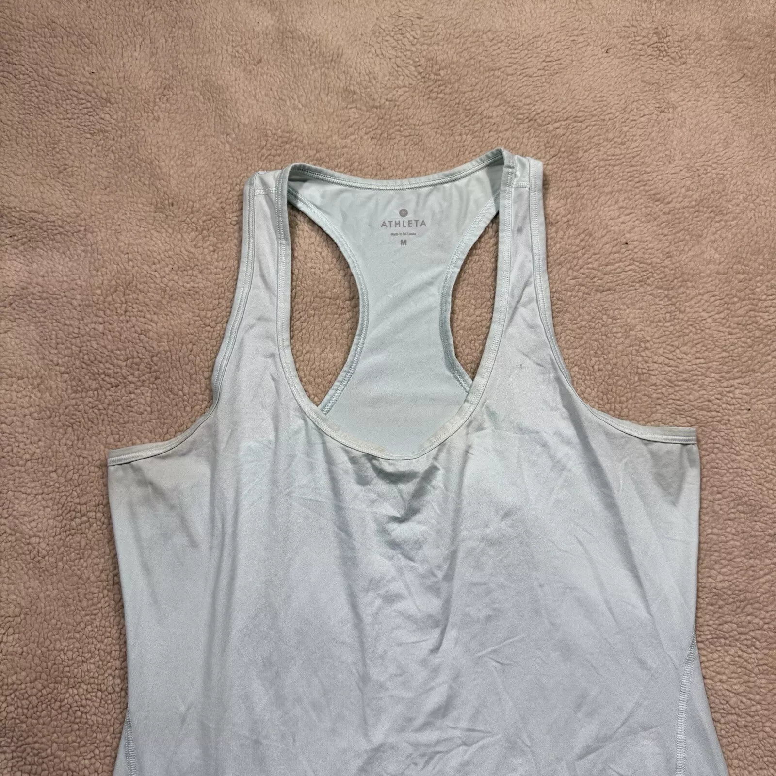 athleta light tank top racerback round neck pullover shirt