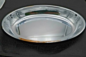 Silver Plated Heavy Oval Serving Bowl with Handles Classy Dinner Ware