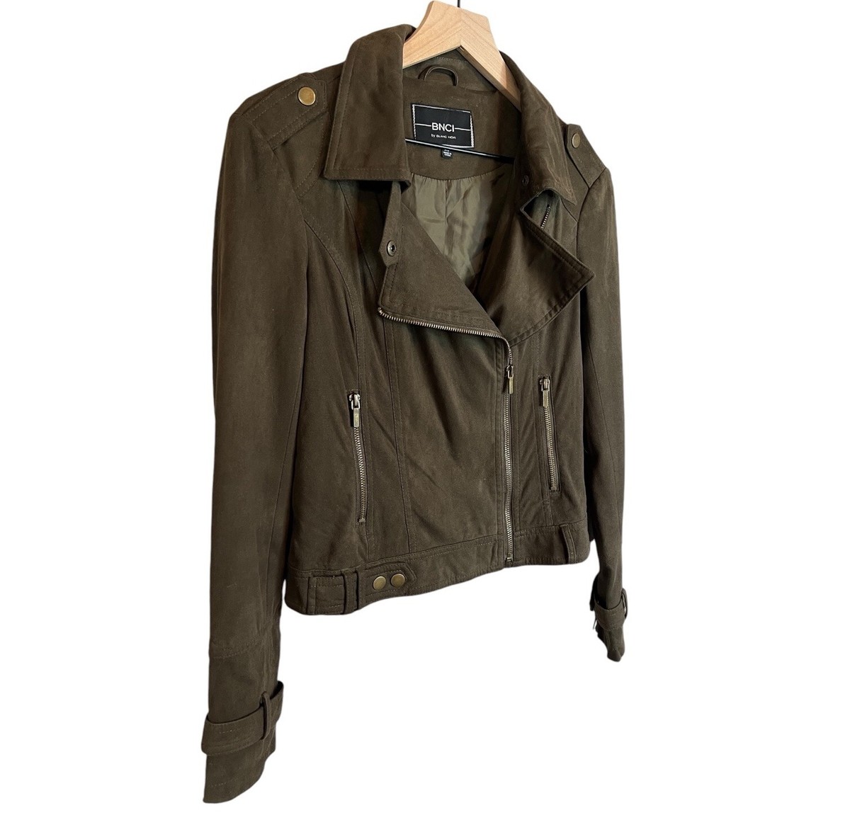 BNCI by Blanc Noir Faux Suede Moto Jacket Size XS | eBay