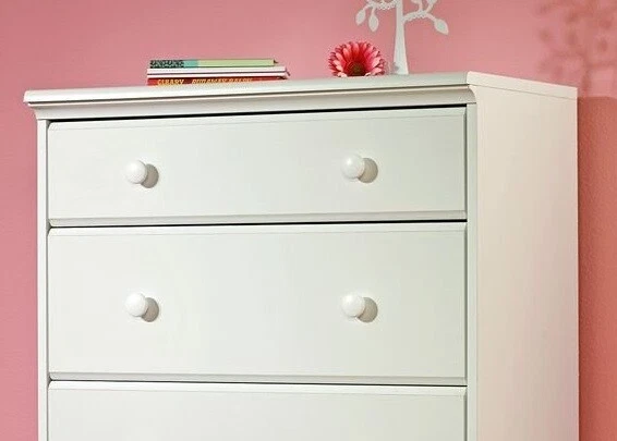 Cômoda branca 3 gavetas baú brinquedo lixeira quarto infantil quarto berçário móveis - Imagem 2 de 4