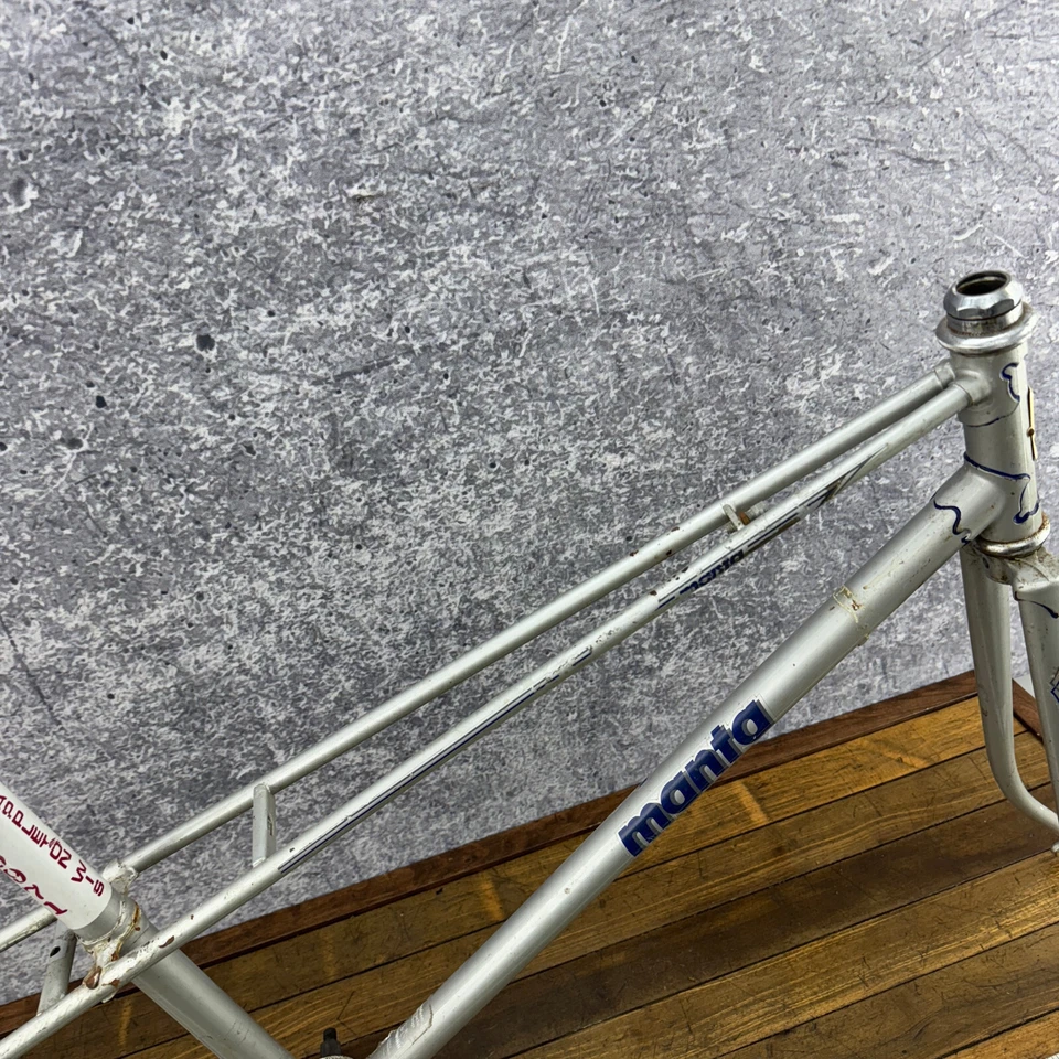 Juego de cuadro vintage Manta Mixte 56 cm paso a paso acero años 80 bicicleta eroica Foto 2 de 4