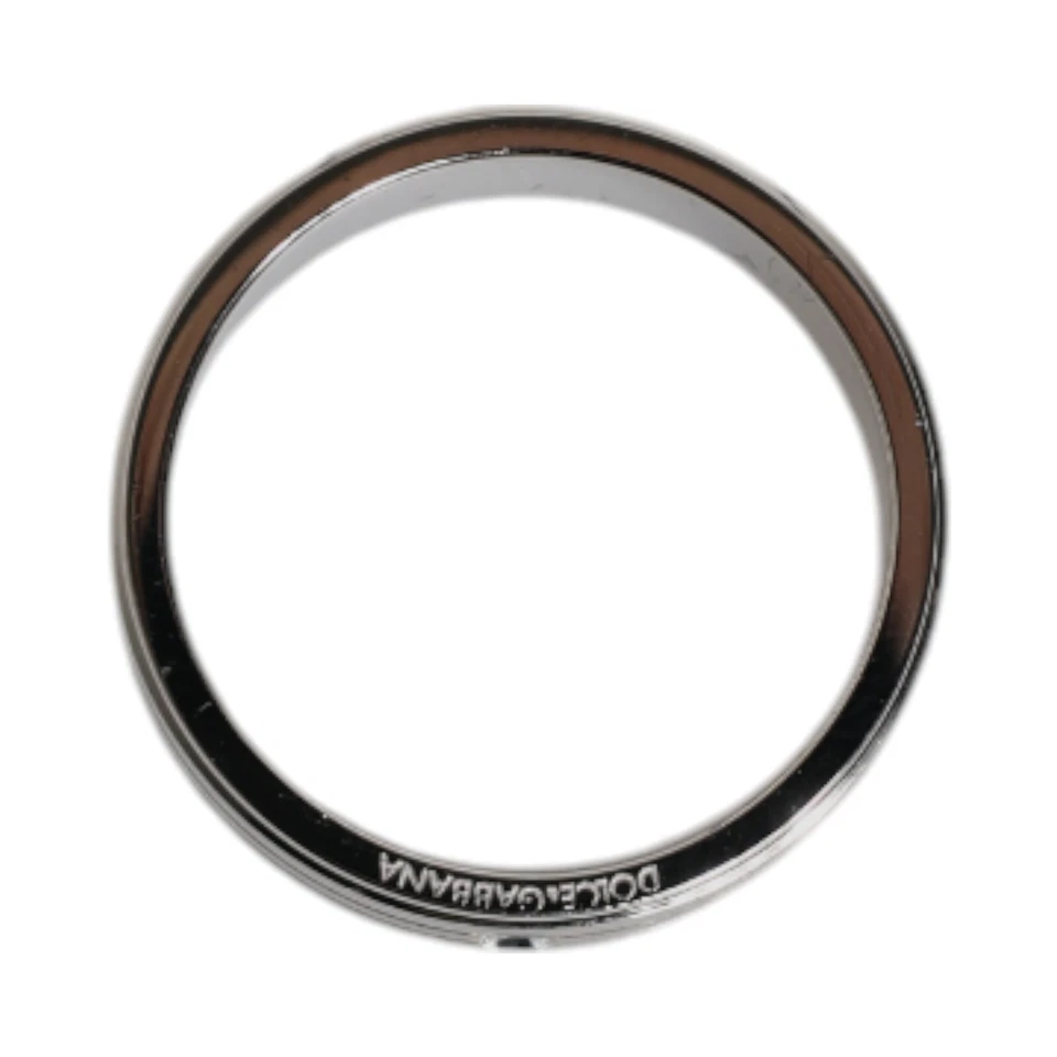 Anillo DOLCE & GABBANA Tono Plata Latón Cristal Transparente Logo DG US8.5 / EU58 230usd Foto 4 de 4