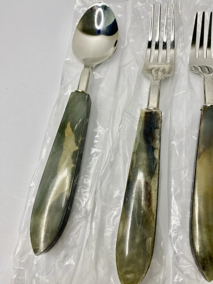 Cubiertos Pottery Barn Horn 2008-2009 bocina genuina 5 piezas ajuste de lugar leer #5 Foto 2 de 4