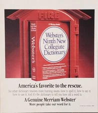 1988 Merriam-Webster Collegiate Dictionary America's Favorite Print Ad