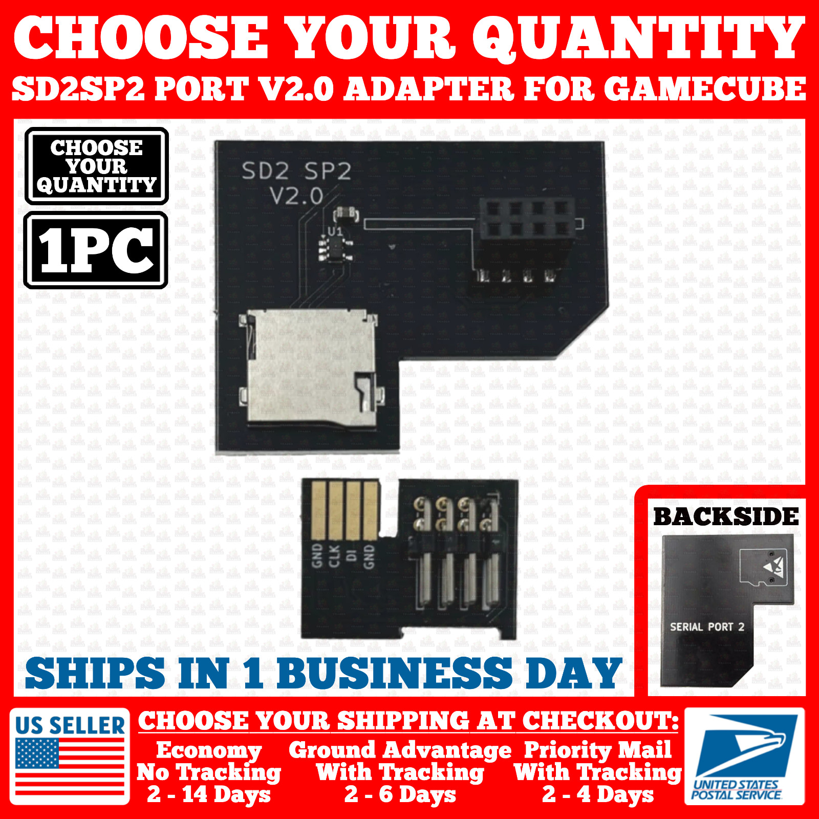 NEW SD2SP2 Pro V2.0 Adapter for Nintendo Gamecube Serial Port 2 Micro SD Card