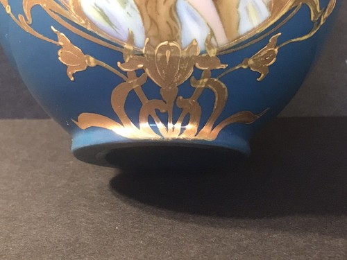 Antique German Porcelain Vase/Heubach/Art Nouveau/ C.1925/Hand Painted/ Mucha - Picture 5 of 12