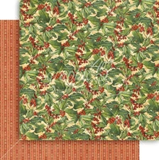 Graphic 45 Winter Wonderland Christmas Celebrate 12" Holly Berries Cardstock