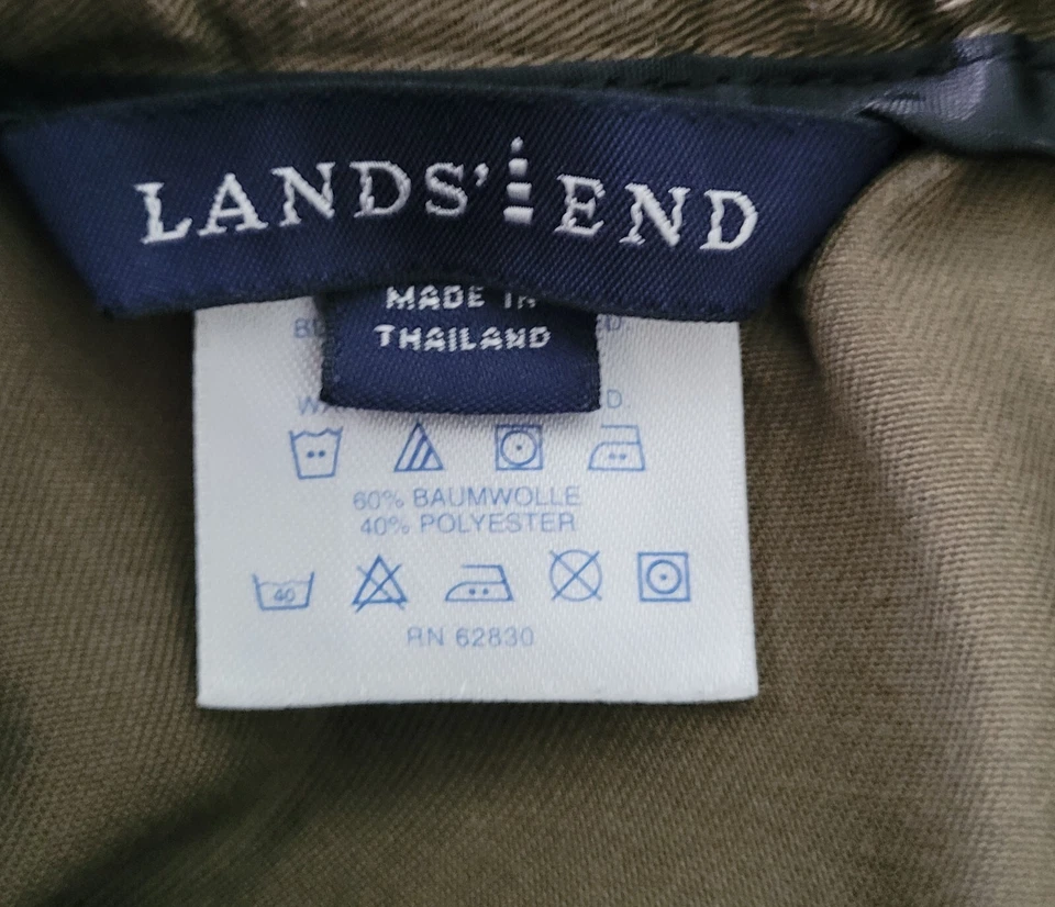 Lands' End Pants Womens Size 10 Army Green High Rise Elastic Waist Straight Leg - Image 3 of 4