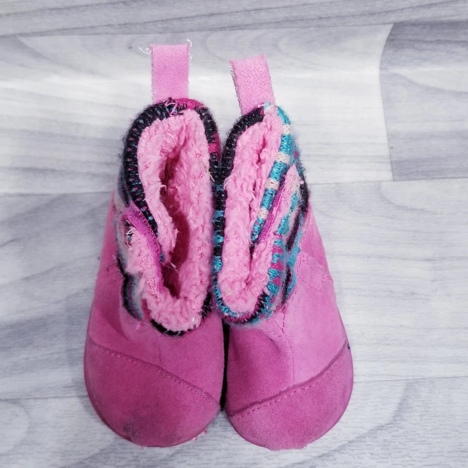 Toms Tiny BOTAS NEPAL Rosa Gamuza Tejido Eje Niño Niña Bebé Zapatos Talla T 3 Foto 4 de 4