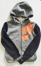 Nike Little Boys Fleece Full Zip Hoodie Carbon Heather Multi Sz 4 - NWT