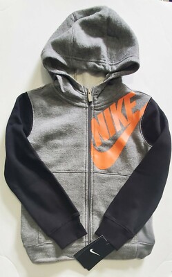 Nike Toddler Boys Fleece Full Zip Hoodie Carbon Heather Multi Sz