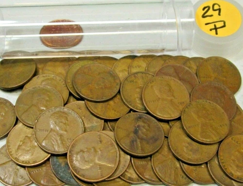 1929 (P) Philadelphia Lincoln Wheat Cent Roll - 50 Coins - Circulated G-VF