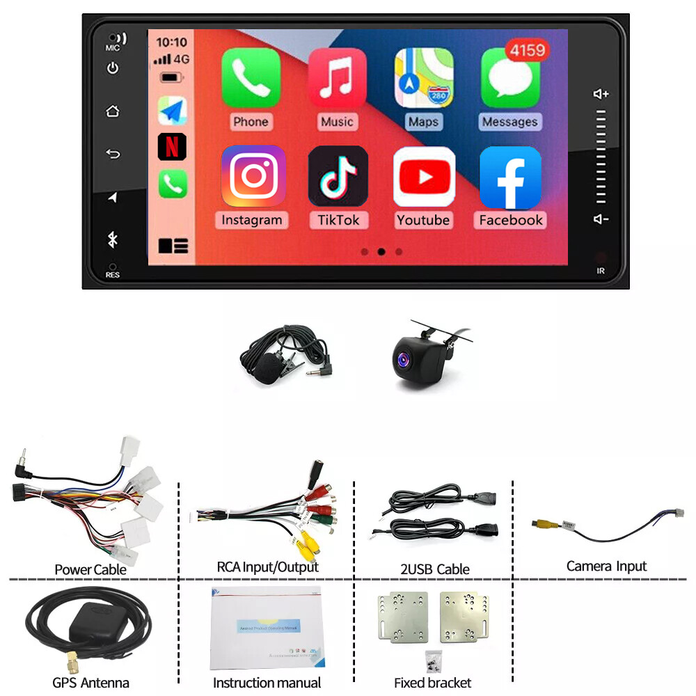 Inefala 2G 64G Android 13 autoradio voor Toyota Corolla E120 2000-2006, autoradio 2 DIN Bluetooth touchscreen 7 inch met draadloze CarPlay Android Auto GPS WiFi RDS/FM SWC microfoon achteruitrijcamera Inefala 2G 64G Android 13 autoradio voor Toyota Corolla E120 2000-2006, autoradio 2 DIN Bluetooth touchscreen 7 inch met draadloze CarPlay Android Auto GPS WiFi RDS/FM SWC microfoon achteruitrijcamera
