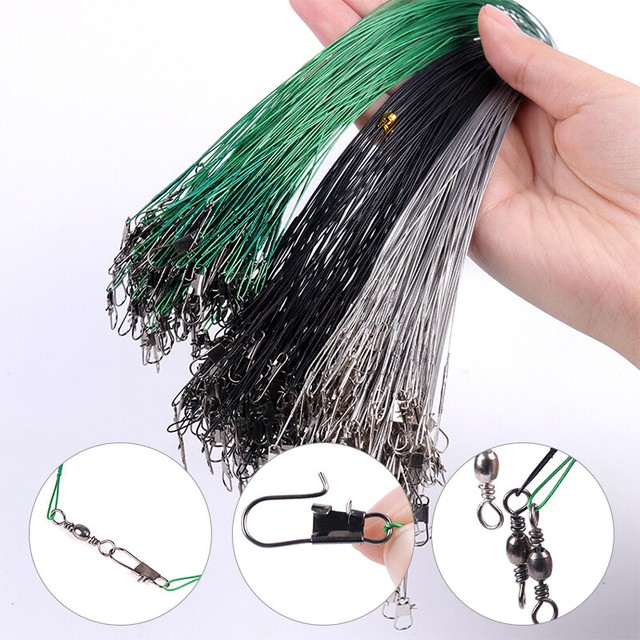 TSV 100PCS Stainless Steel Wire Fishing Leaders High-Strength Fishing